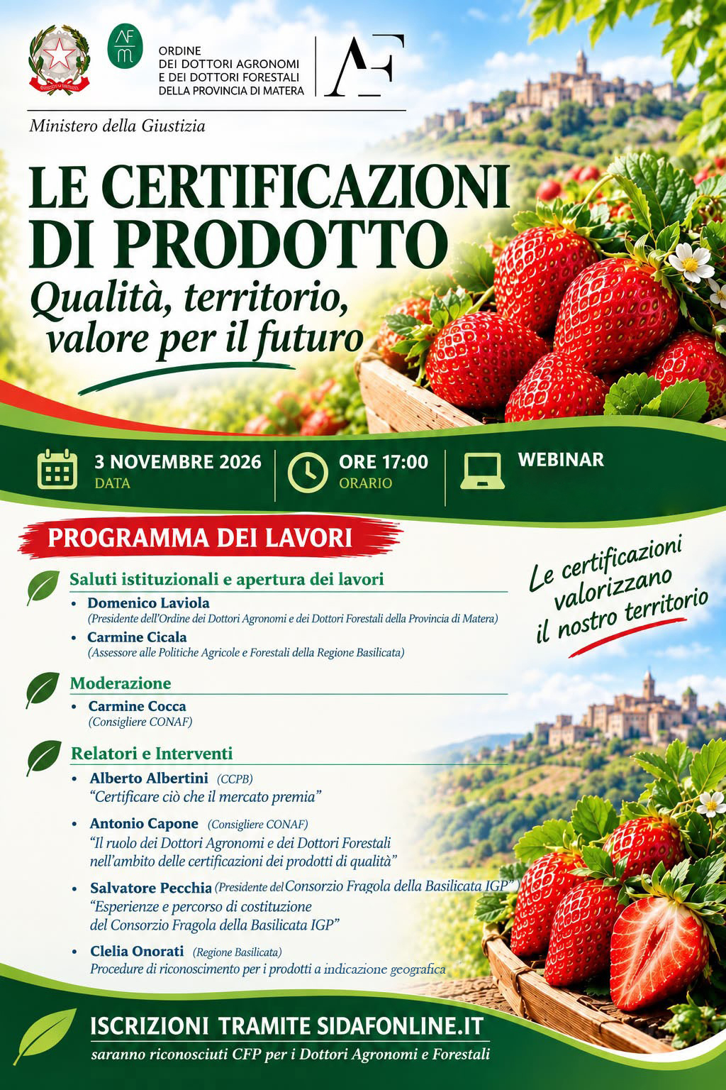 Webinar: “Le certificazioni di prodotto: Qualità, territorio, valore per il futuro” – 3 novembre 2026